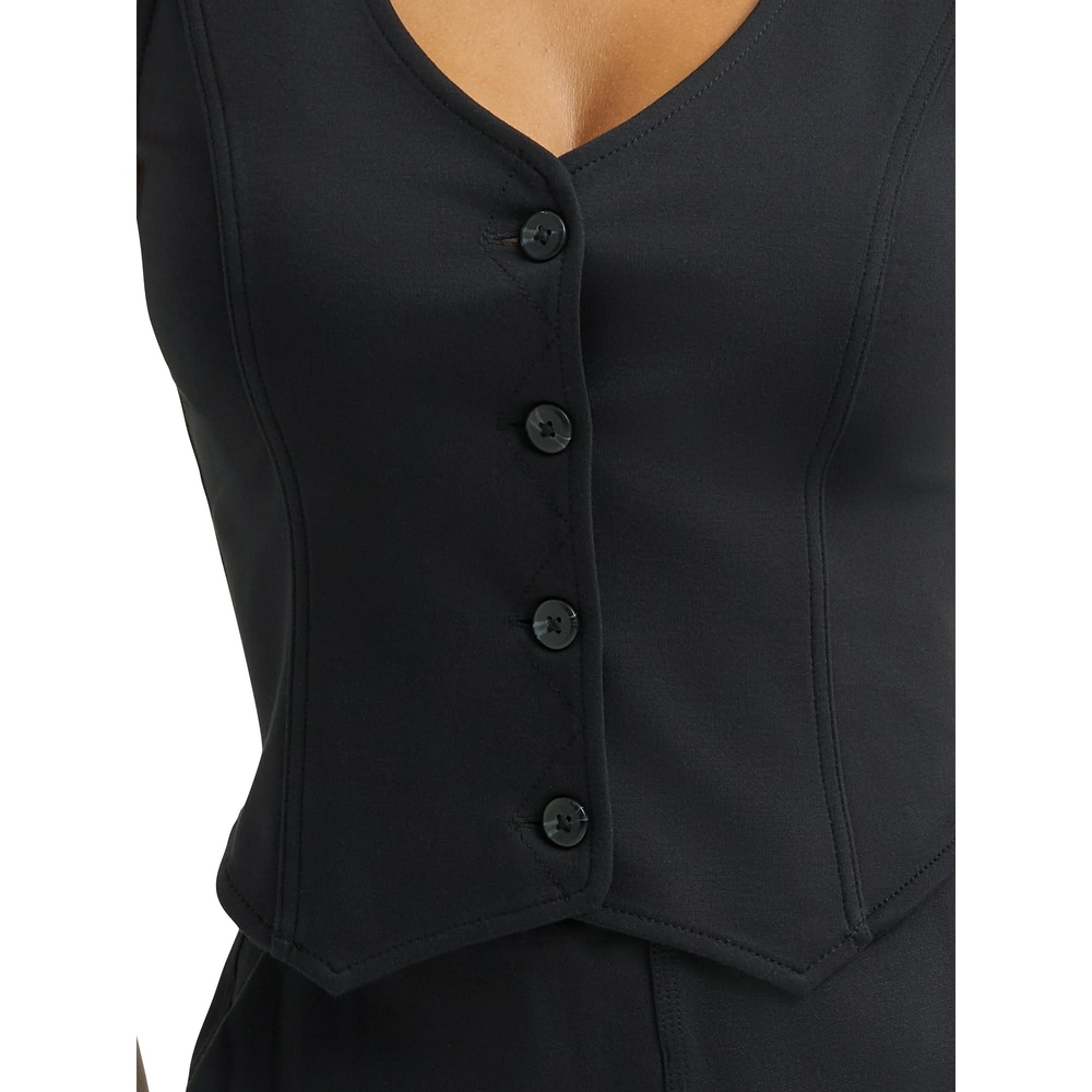 Lee Black Tailored Button Front Vest Size XS NWT - Picture 2 of 6